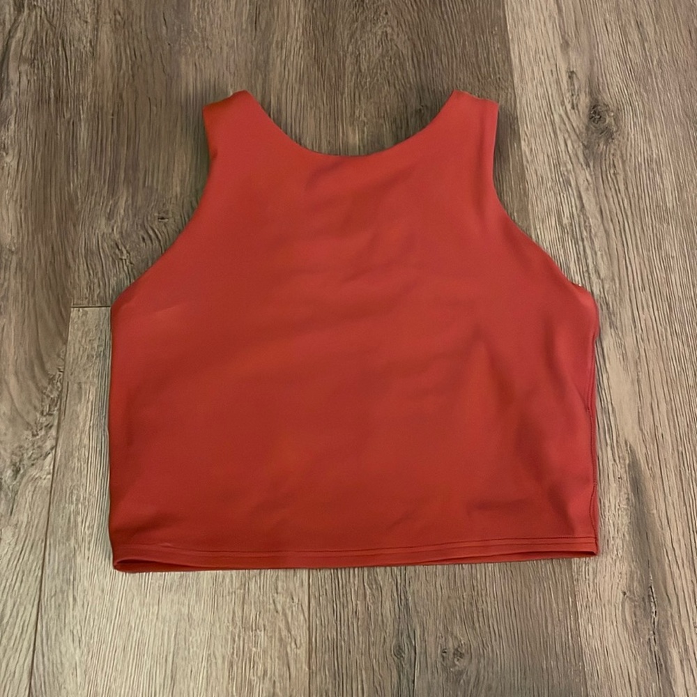 Athleta Conscious Crop Sports Bra Tank XXS Dark Red Built In Bra